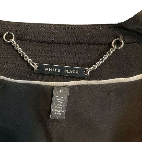 White House Black Market Tweed Moto Blazer Jacket Women's Size 6 Black & White - Picture 2 of 9